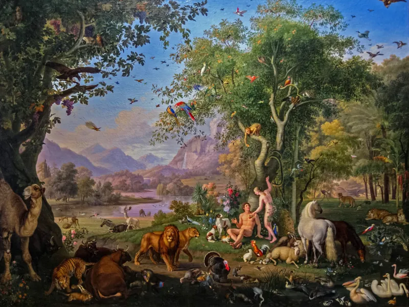 An artist's representation of the Garden of Eden.