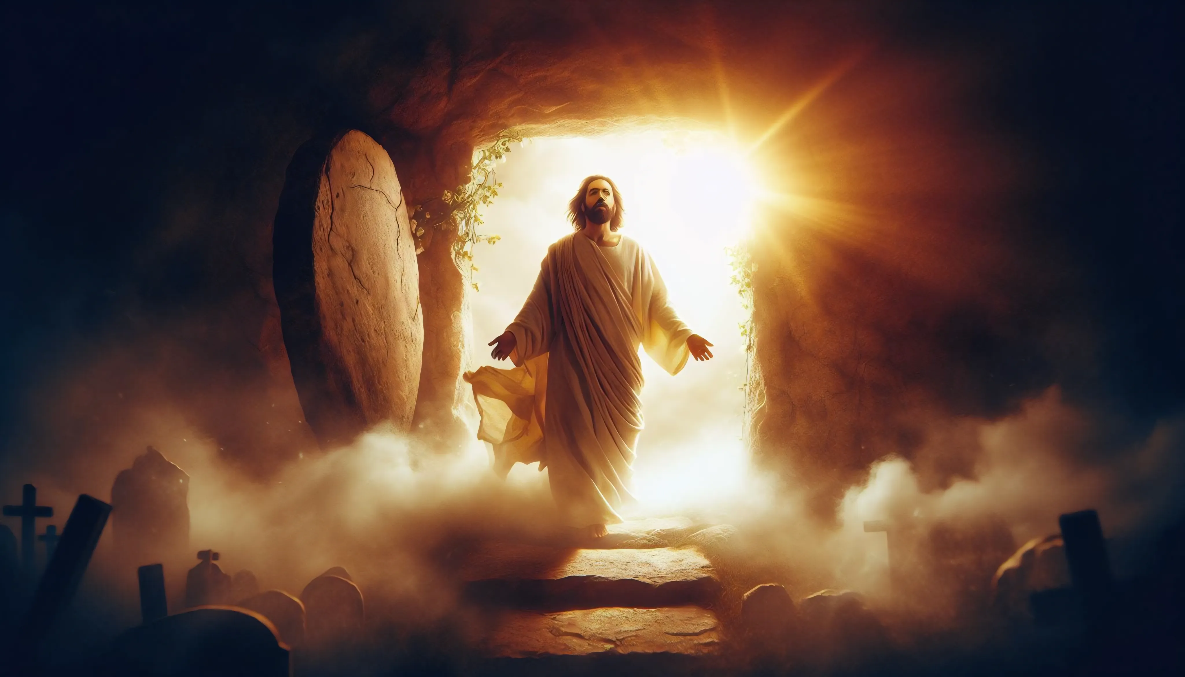 An AI-generated image depicting Jesus' resurrection.